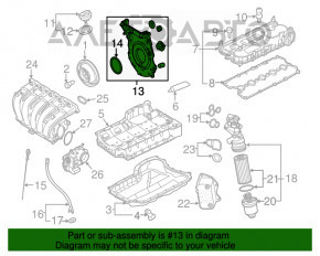 Capacul lanțului de distribuție VW Passat b7 12-15 SUA 2.5