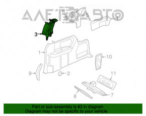 Capacul barei spate, curea superioară dreapta Dodge Grand Caravan 11-20 gri, uzată