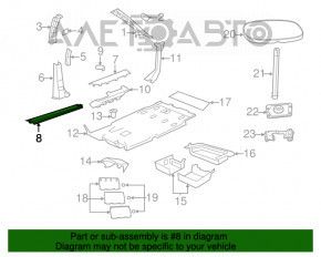 Накладка порога задняя правая Dodge Grand Caravan 11-20 черн, царапины