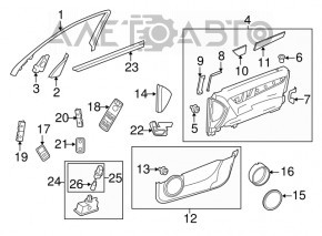 Controlul geamului electric din față stânga al Tesla Model S 12-20 tip 1, cu plierea oglinzilor, s-a decolorat vopseaua