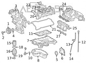 Крышка клапанная левая Lexus RX350 16-22 2GR-FKS новый OEM оригинал