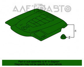 Capacul motorului Lexus LS460 07-12 are prinderea ruptă.