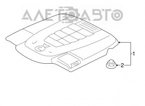 Capacul motorului Lexus LS460 07-12 are prinderea ruptă.