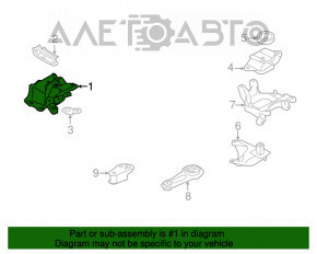 Perna motorului dreapta Nissan Versa 12-19 SUA nou OEM original