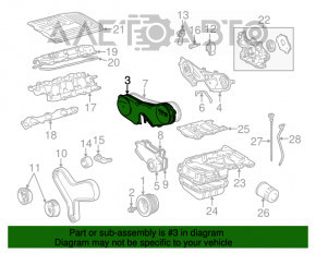 Capacul lanțului de distribuție pentru motorul 3MZ-FE al modelului Lexus ES330 este din plastic.