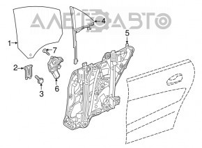 Стеклоподъемник с мотором задний левый Mercedes CLA 14-19