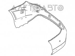 Бампер задний голый Mercedes CLA 14-19 usa без парктроников
