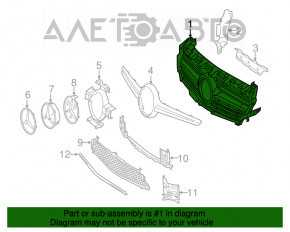Решетка радиатора в сборе grill Mercedes CLA 14- сетка