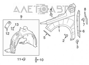 Garnitură aripă ușă - aripă dreapta Mercedes CLA 14-19 plastic