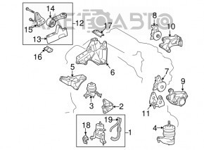 Подушка двигателя правая Toyota Highlander 08-13 3.5