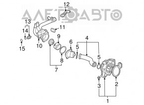 Corpul termostatului Chevrolet Malibu 13-15 hibrid