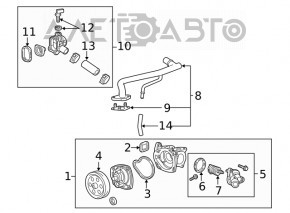 Фланец системы охлаждения Cadillac CTS 14- 2.0T