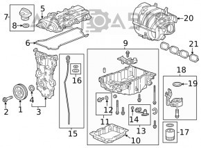 Масляный охладитель ДВС Cadillac CTS 14- 2.0Т