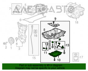 Поддон масляный Cadillac ATS 13- 2.0T 2.5 RWD