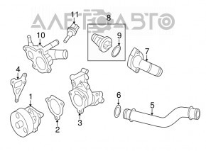 Corpul termostatului Nissan Altima 13-18