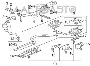 Кронштейн глушителя задний Chevrolet Malibu 13-15