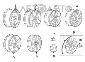 Запасное колесо докатка Chevrolet Cruze 11-15 R16