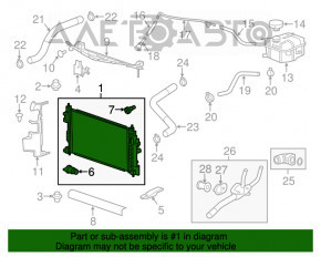 Radiatorul de răcire a apei pentru Chevrolet Malibu 13-15 hibrid