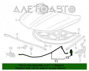 Cablu de deschidere a capotei Chevrolet Malibu 13-15