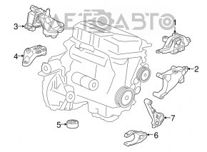 Кронштейн подушки двигателя задняя Chevrolet Cruze 16-