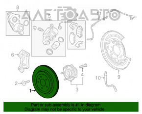 Placă de frână spate dreapta Chevrolet Camaro 16- 23mm