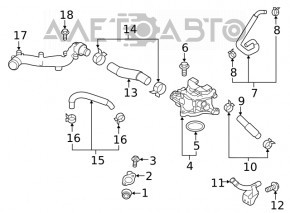 Furtunul sistemului de răcire al Subaru Forester 19- SK, metal