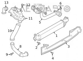 Rezonatorul intercoolerului pentru Infiniti QX50 19-