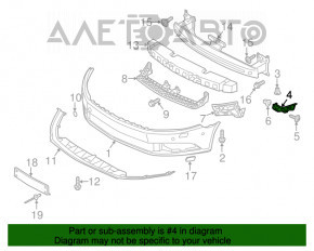 Suportul de prindere a bara de protectie fata, aripa stanga VW CC 13-17, nou, neoriginal