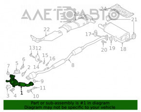 Tubul de admisie cu catalizator pentru Mitsubishi Eclipse Cross 18-