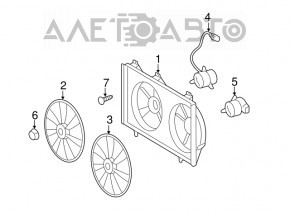 Paletă ventilatorului de răcire stânga Toyota Camry v55 15-17 2.5 SUA cu 7 paleți