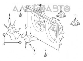 Paletele ventilatorului de răcire stânga Toyota Solara 3.3 04-08