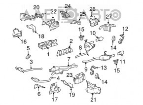 Глушитель задняя часть с бочкой левый Mercedes W164 ML350