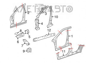 Bara caroserie centrală stânga Mercedes W164 ML