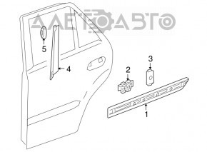 Накладка двери боковая задняя левая Mercedes W164 ML 06-11