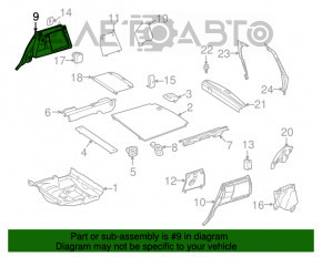 Обшивка арки правая Mercedes W164 ML беж