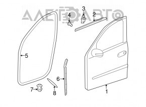 Уплотнитель двери передней левой Mercedes X164 GL W164 ML