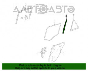 Направляющая стекла двери задней правой Mercedes W164 ML