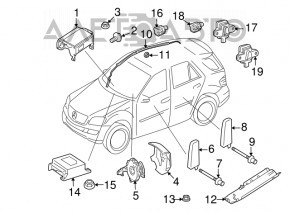 Модуль srs airbag компьютер подушек безопасности Mercedes X164 GL