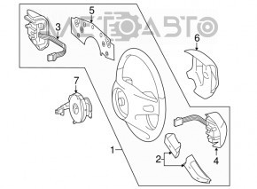 Butoanele de control de pe volanul stâng al Mercedes X164 GL facelift sunt maro.