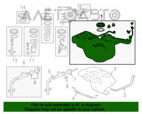 Rezervorul de combustibil Acura MDX 14-16 pre-restilizare