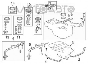 Rezervorul de combustibil Acura MDX 14-16 pre-restilizare