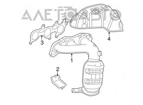 Colectorul de evacuare frontal cu catalizator pentru Toyota Highlander 11-13 hibrid.