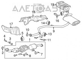 Tubul de admisie cu catalizator pentru Toyota Prius 50 16-