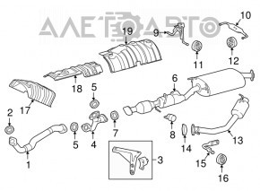 Suportul de evacuare din spate pentru Lexus RX450 10-15