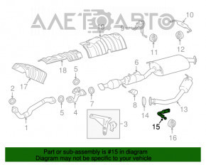 Suportul de evacuare din spate dreapta pentru Lexus RX350 RX450 10-15