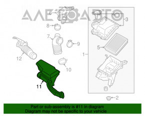 Conductă de aer către filtrul de aer pentru Lexus CT200h 11-17 cu rezonator.