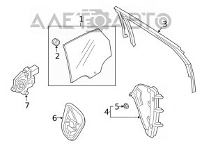 Geam electric cu motor spate dreapta VW Jetta 19-