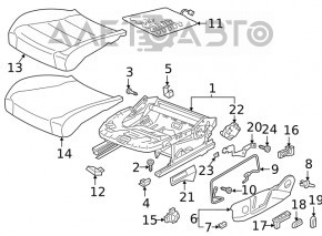 Водительское сидение VW Jetta 19- без airbag, механич, кожа черн