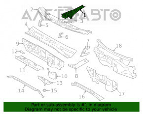 Grila stergatoarelor din plastic dreapta VW Jetta 19- nou OEM original