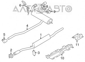 Silentiosul partea din spate asamblat cu teava Mini Cooper Countryman R60 10-16